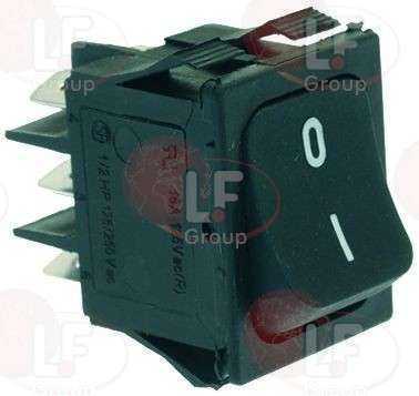 CHANGEOVER BIPOLAR SWITCH BLACK 16A 250V  