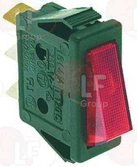 SWITCH 1-POLE RED 16A 250V  