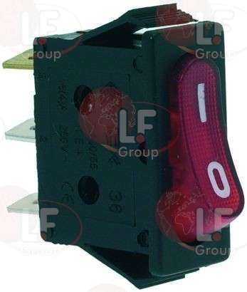 SWITCH 1-POLE RED 16A 250V  