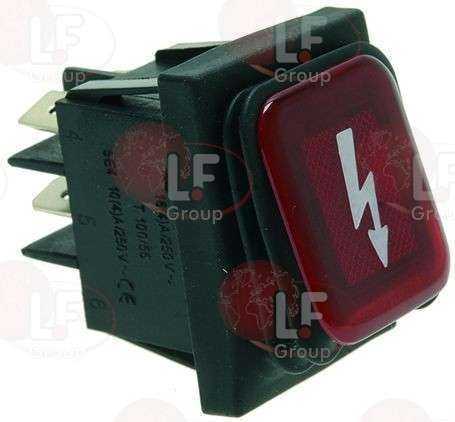 PUSH-BUTTON BİPOLAR KIRMIZI 16A 250V  